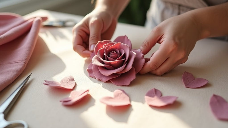 Comment faire une fleur en tissu suédine