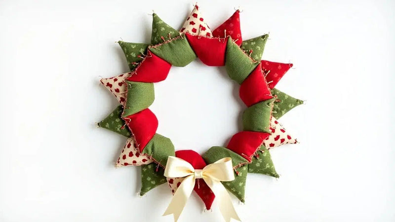 Tuto couronne de Noël en tissu patchwork