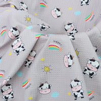 Tissu imprimé vache 100 % polyester au mètre