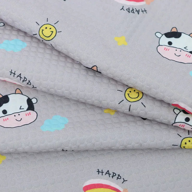 Tissu imprimé vache 100 % polyester au mètre