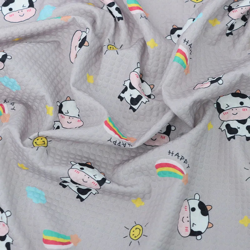 Tissu imprimé vache 100 % polyester au mètre