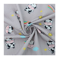 Tissu imprimé vache 100 % polyester au mètre