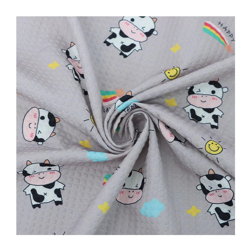 Tissu imprimé vache 100 % polyester au mètre