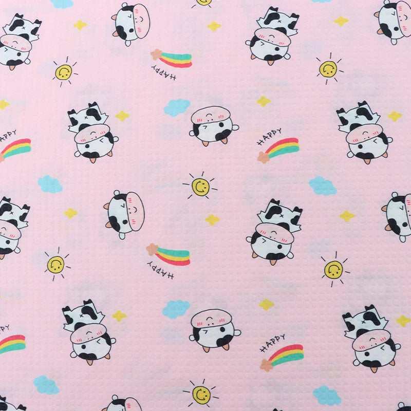 Tissu imprimé vache 100 % polyester au mètre