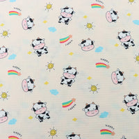 Tissu imprimé vache 100 % polyester au mètre