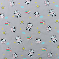 Tissu imprimé vache 100 % polyester au mètre