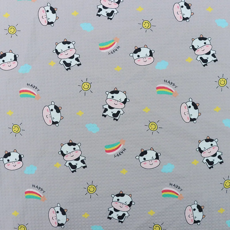 Tissu imprimé vache 100 % polyester au mètre