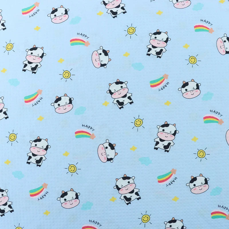 Tissu imprimé vache 100 % polyester au mètre