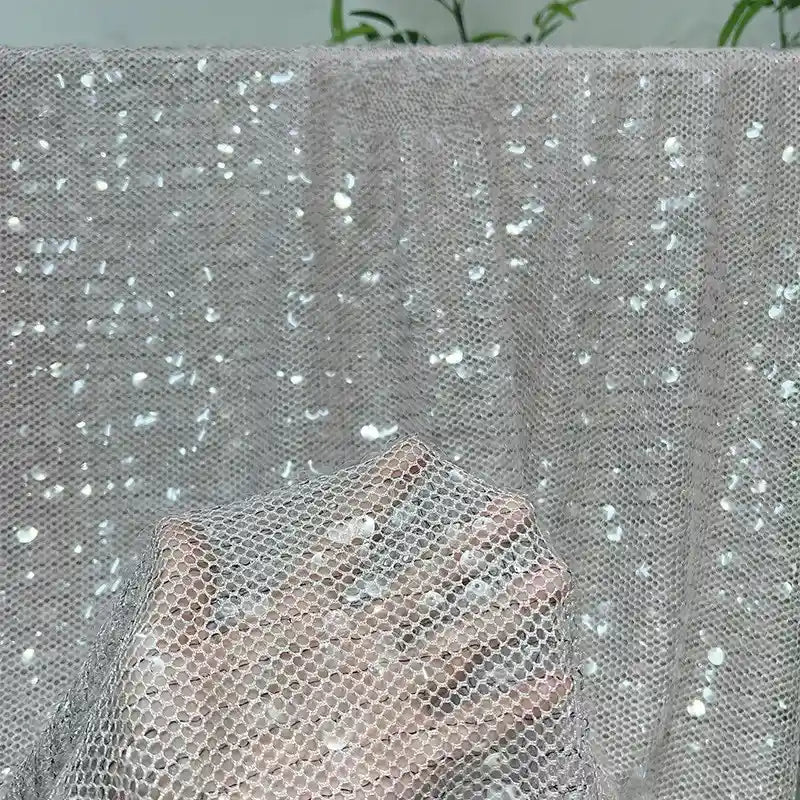 Tissu tulle à sequins au mètre