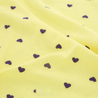 Tissu côtelé imprimé cœur 2x2 au mètre