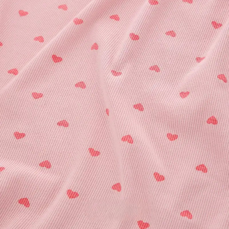 Tissu côtelé imprimé cœur 2x2 au mètre