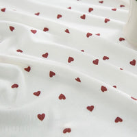 Tissu côtelé imprimé cœur 2x2 au mètre