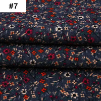Tissu velour côtelé coton 8 côtes à motif floral au mètre