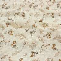 Tissu double gaze de coton imprimé animaux au mètre