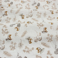 Tissu double gaze de coton imprimé animaux au mètre