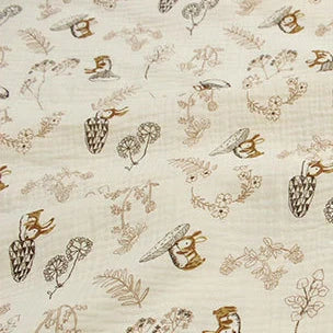 Tissu double gaze de coton imprimé animaux au mètre