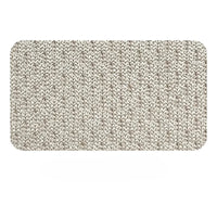 Échantillon rectangulaire de Tissu piqué nid d'abeille au mètre gris clair de Longan Craft France, un tissu anti-humidité 100 % polyester au tissage serré et texturé en nid d'abeille, présenté sur un fond blanc uni.