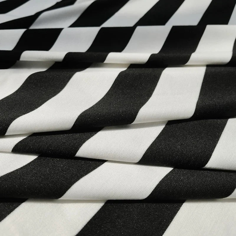 Ponte Roma rayé noir et blanc au mètre