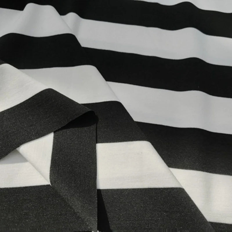 Ponte Roma rayé noir et blanc au mètre