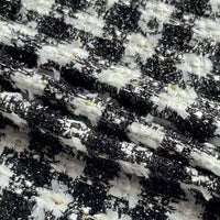Tissu tweed noir et blanc au mètre