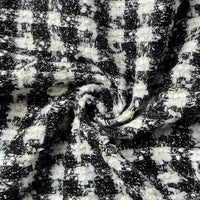 Tissu tweed noir et blanc au mètre