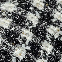 Tissu tweed noir et blanc au mètre