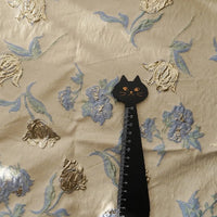 Tissu jacquard brocart fleur bleue au mètre