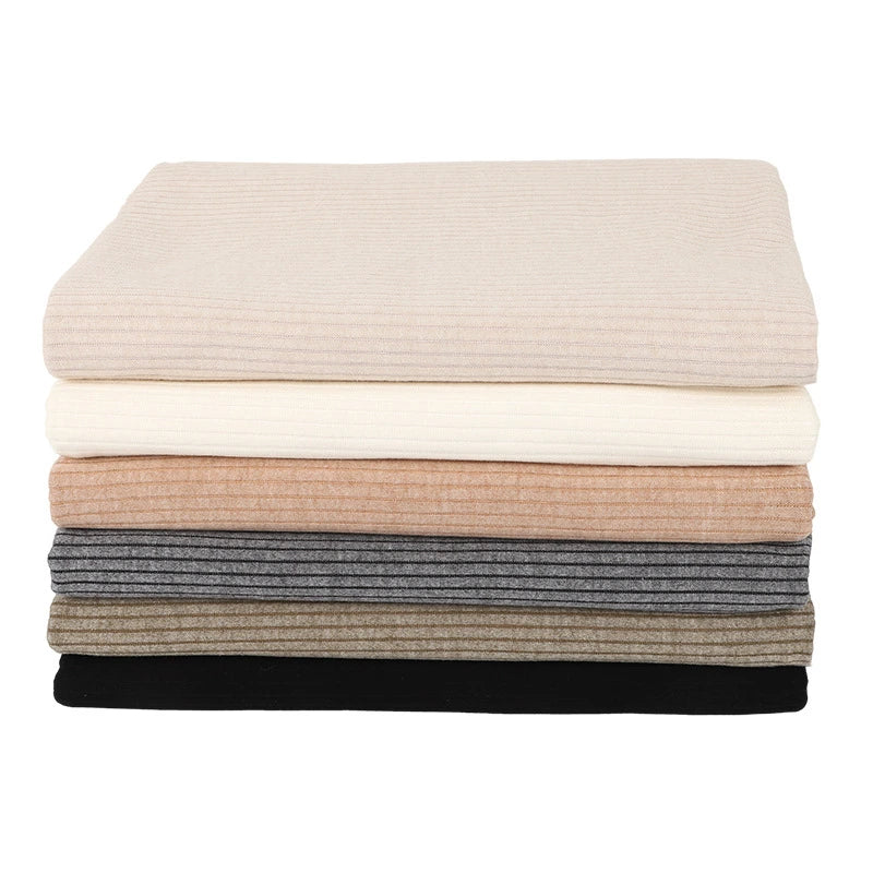 Tissu côtelé suédé au mètre : maille côtelée épaisse et extensible