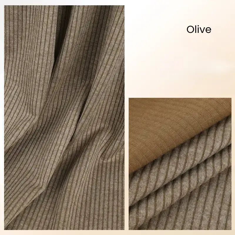 Tissu côtelé suédé au mètre : maille côtelée épaisse et extensible