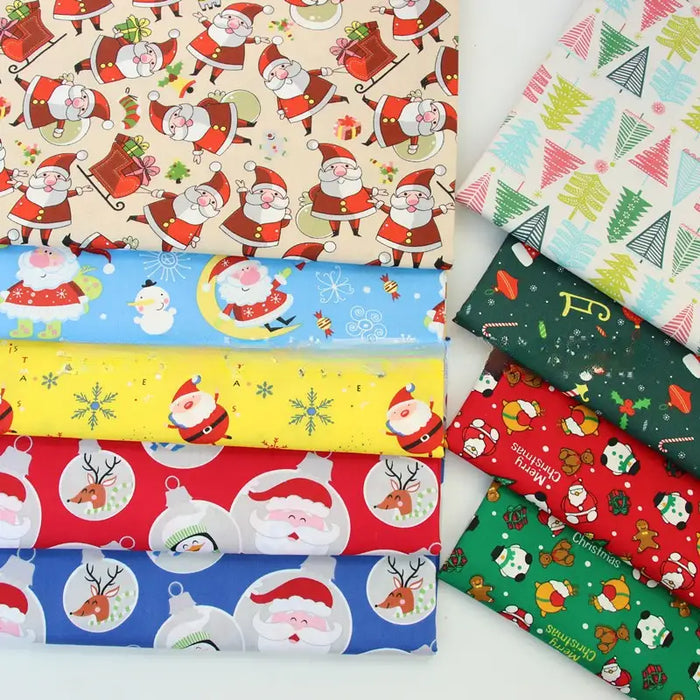 Tissu en coton imprimé à motifs de Noël au mètre