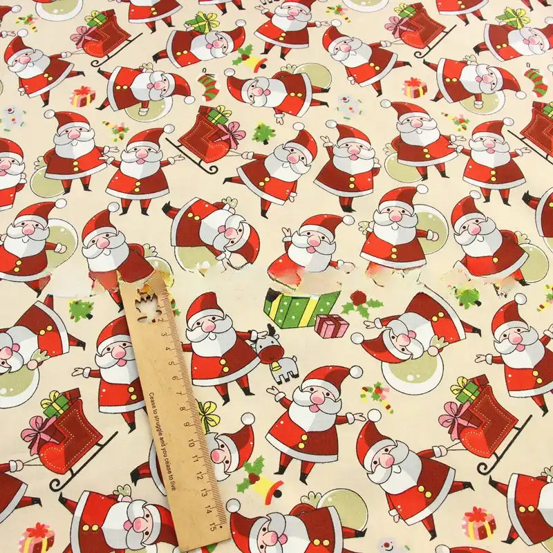 Tissu en coton imprimé à motifs de Noël au mètre
