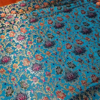 Tissu brocart soyeux à fleurs chinoises au mètre