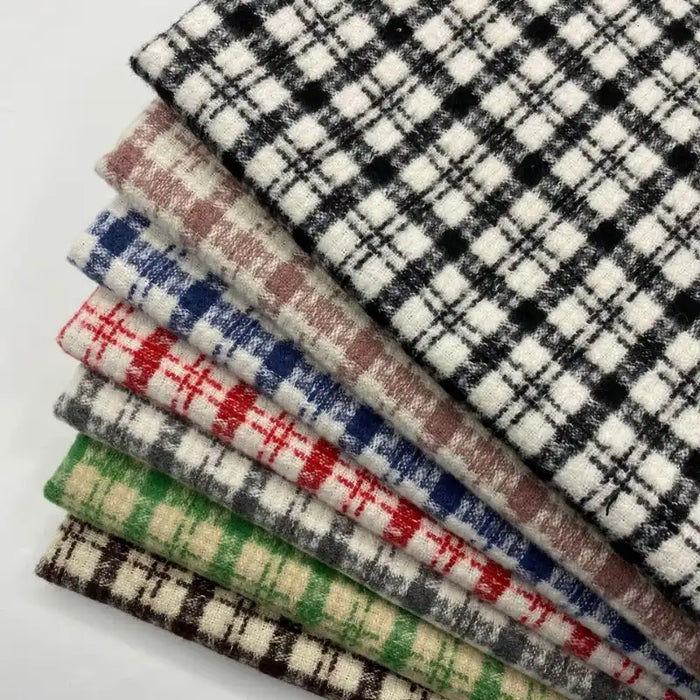 Tissu tweed à carreaux classique au mètre