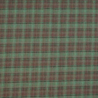 Le Tissu flanelle mammouth en polyester et rayonne de Longan Craft France présente un motif à carreaux verts et bruns, tissé façon flanelle brossée, offrant une texture douce et douillette idéale pour les vêtements.