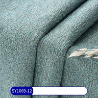 Tissu chenille à pois multicolores au mètre