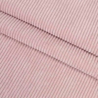 Gros plan sur trois plis de Velours côtelé coton 8 côtes uni au mètre de Longan Craft France, montrant sa texture nervurée - idéale pour la couture, le bricolage et tous les projets nécessitant un tissu en coton de qualité supérieure.