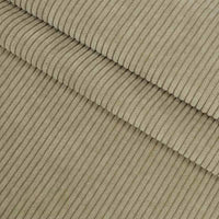Gros plan sur le Velours côtelé coton 8 côtes uni au mètre de Longan Craft France, mettant en valeur son tissu beige doux et côtelé, idéal pour les vêtements, les accessoires ou les projets de décoration.