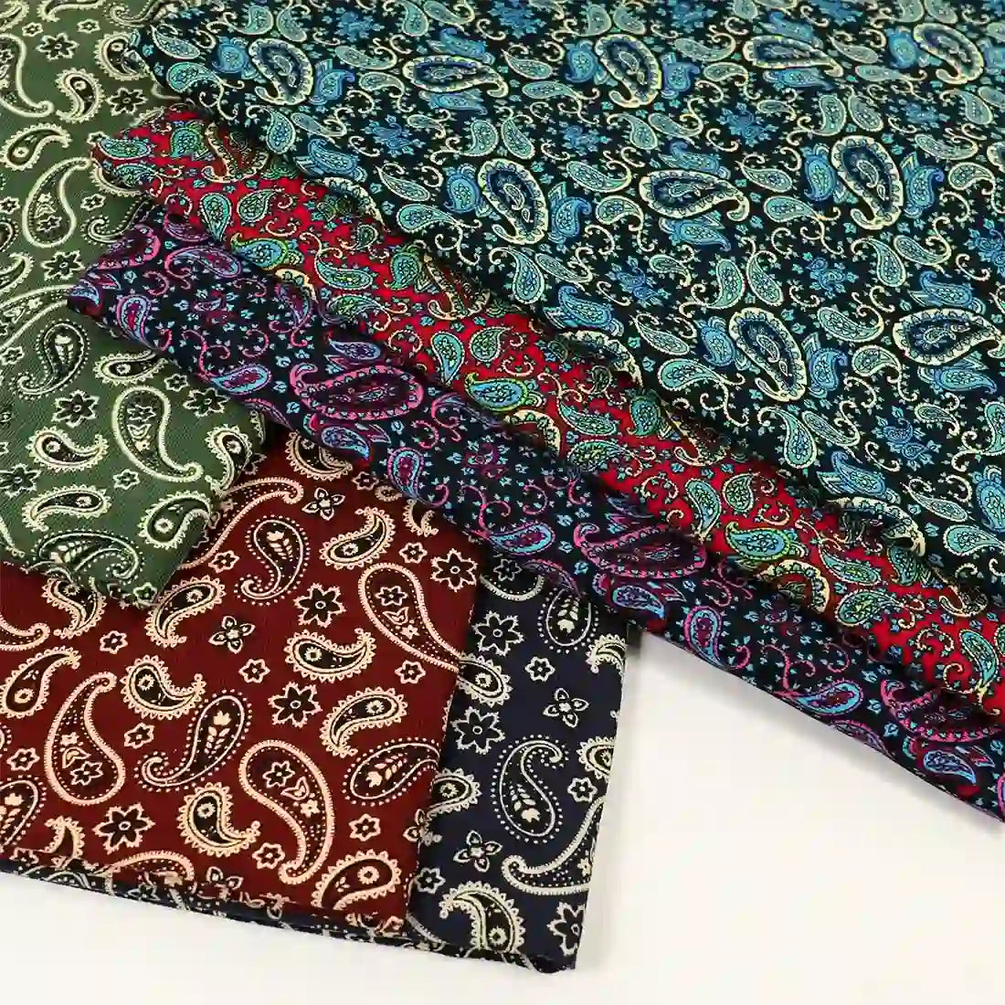 Velours côtelé coton à motifs cachemire au mètre