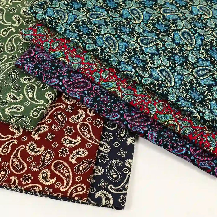 Velours côtelé coton à motifs cachemire au mètre