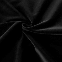 Gros plan sur le Longan Craft France Velours de coton 100% pur au mètre, un tissu velours noir doux aux plis délicats, idéal pour la couture, les loisirs créatifs ou les projets d'ameublement.