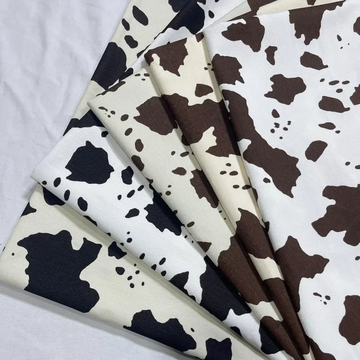 Tissu pour jean imprimé vache au mètre