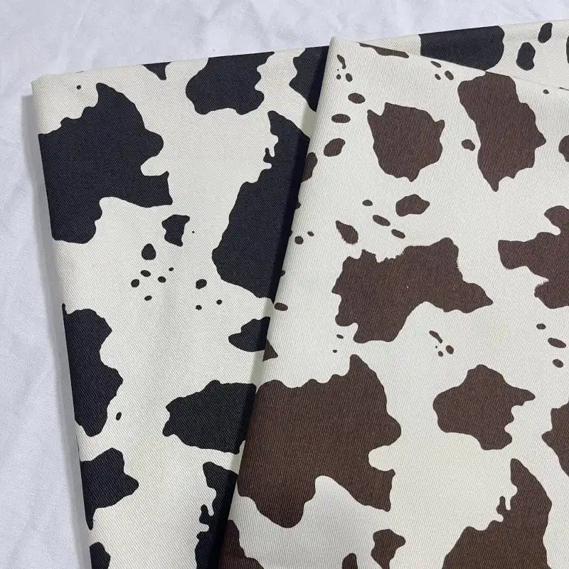 Tissu pour jean imprimé vache au mètre