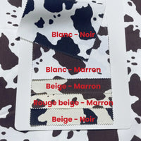 Tissu pour jean imprimé vache au mètre
