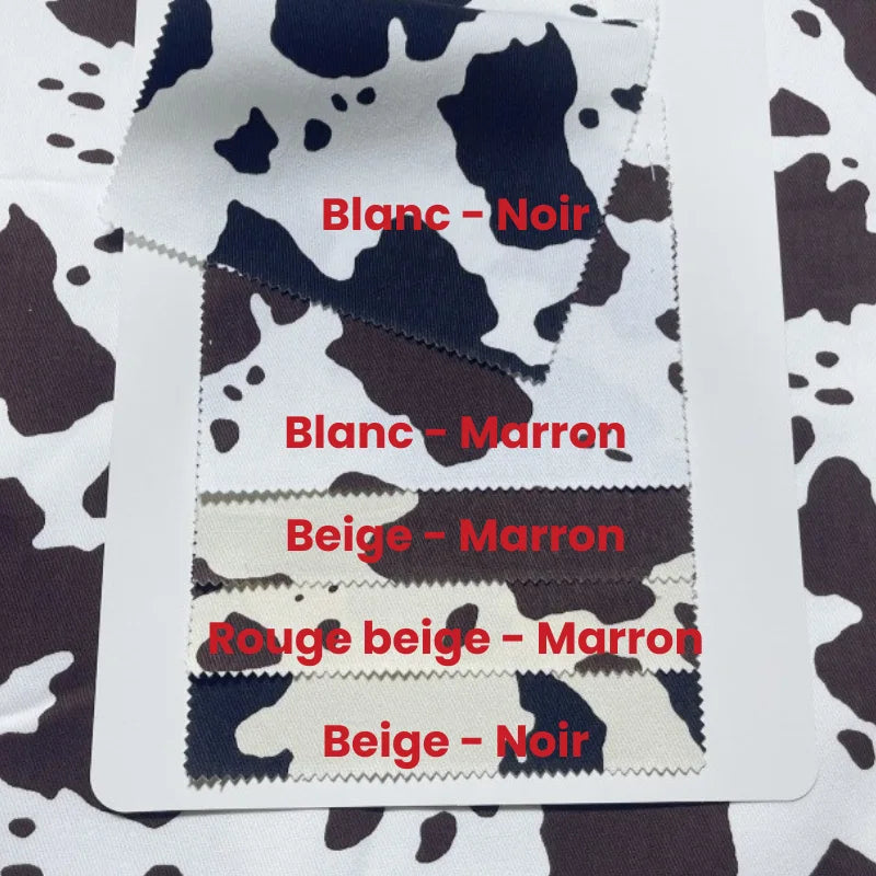 Tissu pour jean imprimé vache au mètre