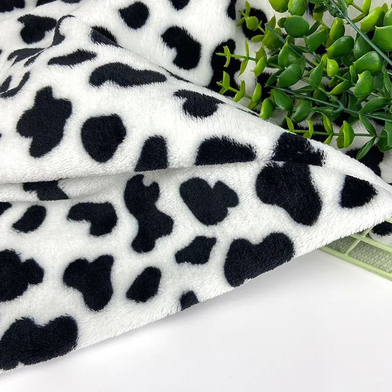 Tissu minky imprimé vache réversible au mètre