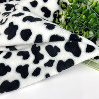 Tissu minky imprimé vache réversible au mètre