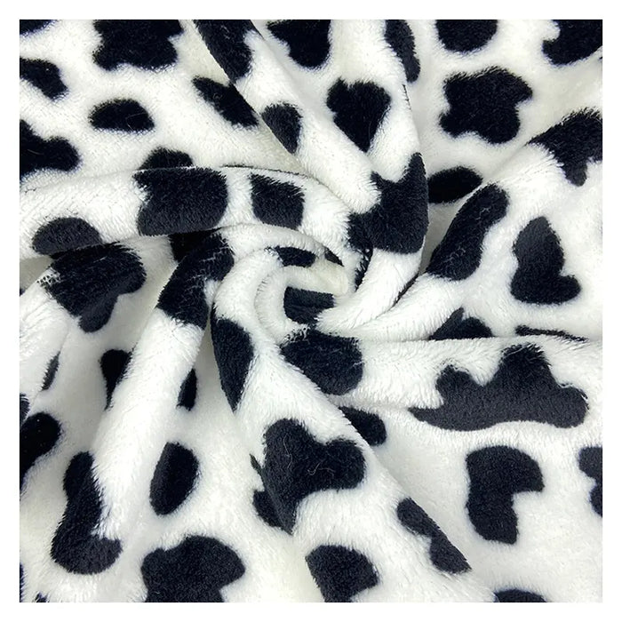 Tissu minky imprimé vache réversible au mètre