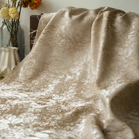 Tissu brocart à motif pivoine en relief au mètre | Tissu brocart floral style chinois