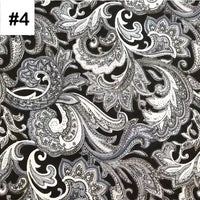 Tissu coton imprimé motif paisley ethnique au mètre de Longan Craft France, en coton aux couleurs vives et motifs traditionnels. Un carré blanc en haut à gauche affiche "#4" en noir. Idéal pour vos projets créatifs.