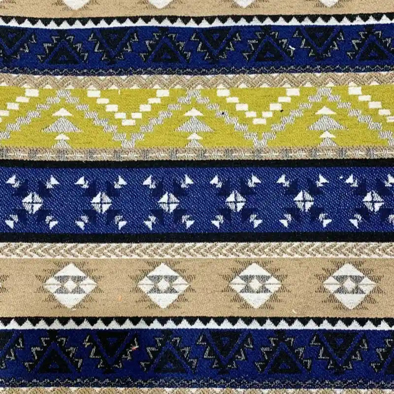 Tissu chenille tissé style ethnique au mètre